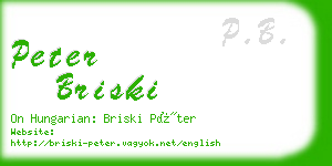 peter briski business card